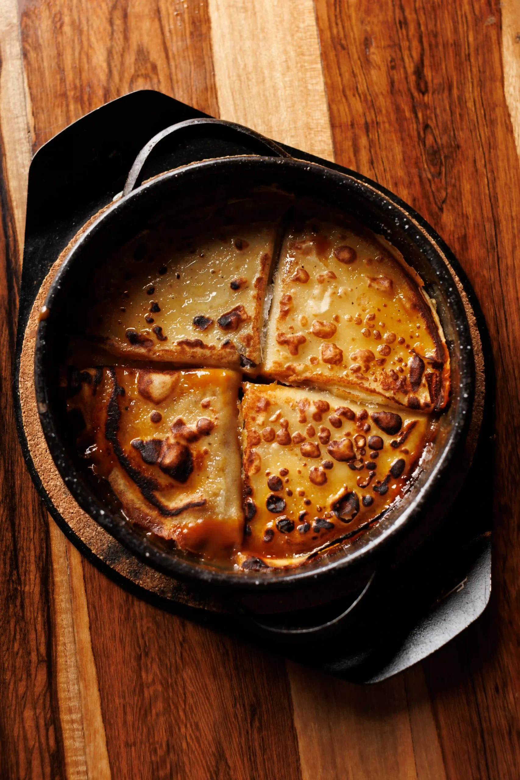 caramelized pancakes with dulce de leche